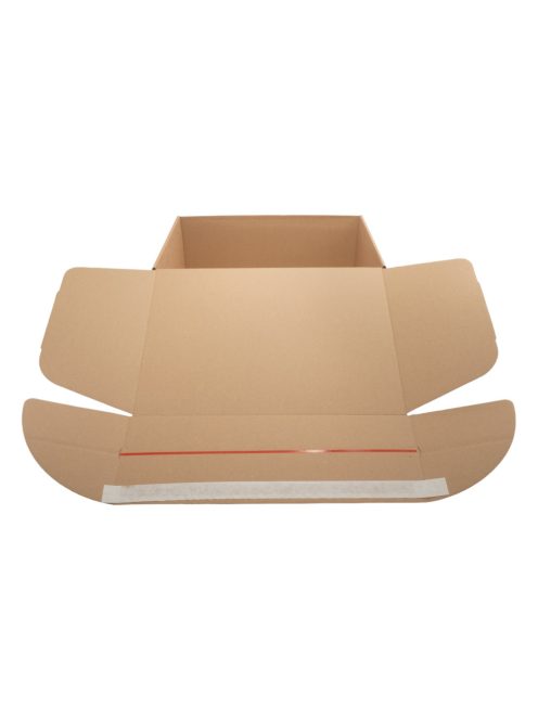 Önzáró csomagküldő doboz feltépő csíkkal 370x290x140 mm