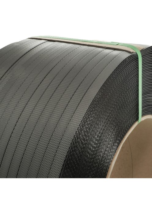 Fekete PP pántszalag; 12X0,6MM; 2500M; 200MM-es cséve