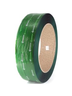Zöld PET pántszalag; 15X0,7MM; 1750M; 406MM-es cséve