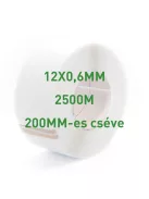 Fehér PP pántolószalag; 12X0,6MM; 2500M; 200MM-es cséve