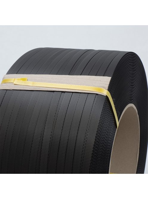 Fekete PP pántolószalag; 12X0,8MM; 2000M; 200MM-es cséve