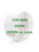 Fehér PP pántolószalag; 12X0,8MM; 2000M; 200MM-es cséve