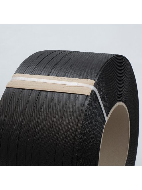 Fekete PP pántolószalag; 16X0,8MM; 1500M; 200MM-es cséve