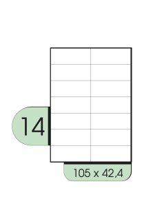 105x42.4mm íves etikett címke
