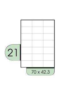 70x42.3mm íves etikett címke