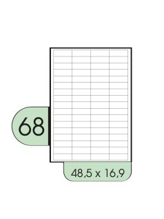 48.5x16.9mm íves etikett címke