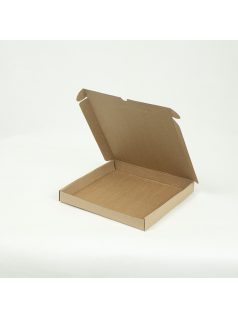 Kartondoboz önzáró 260x260x35 mm, barna, pizzás