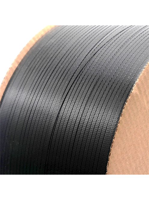 Fekete PP pántolószalag; 5X0,45MM; 7000M; 200MM-es cséve