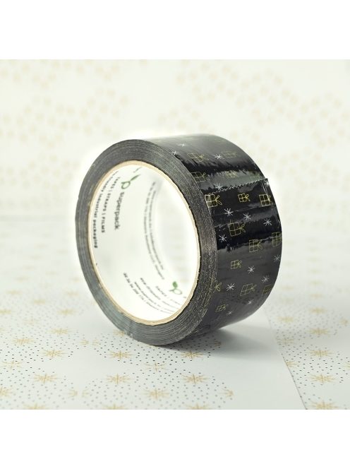 Karácsonyi mintájú Superpack S45HD 2 színnel nyomtatott csendes ragasztószalag 48/66