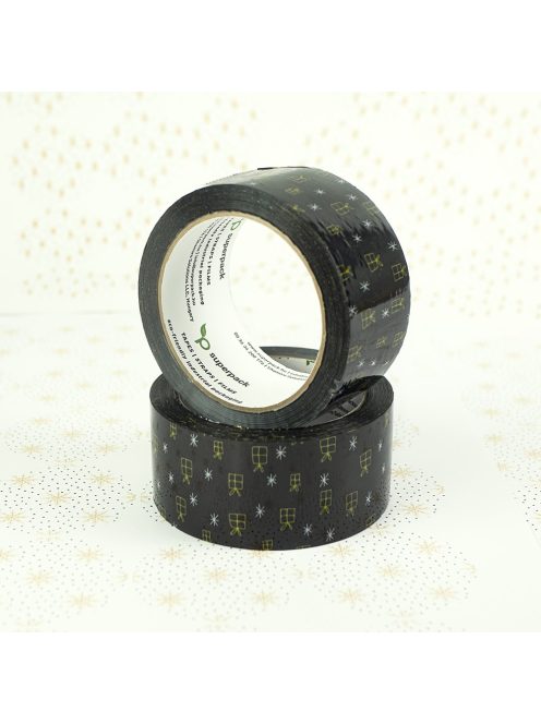 Karácsonyi mintájú Superpack S45HD 2 színnel nyomtatott csendes ragasztószalag 48/66
