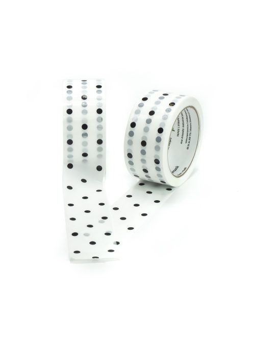 Pöttyös mintájú Superpack S45HD 1 színnel nyomtatott csendes ragasztószalag 48/66