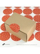 Karácsonyi lezáró matrica,  60mm átmérőjű papír körcímke; 24 darab/ív - narancssárga