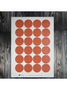 Karácsonyi lezáró matrica,  60mm átmérőjű papír körcímke; 24 darab/ív - narancssárga