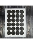 Karácsonyi lezáró matrica,  60mm átmérőjű papír körcímke; 24 darab/ív - fekete-arany