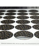 Karácsonyi lezáró matrica,  60mm átmérőjű papír körcímke; 24 darab/ív - fekete-arany