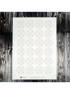   Karácsonyi lezáró matrica,  60mm átmérőjű papír körcímke; 24 darab/ív - fehér-arany