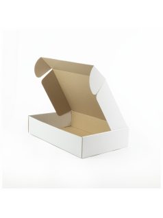 Kartondoboz önzáró 390x240x80 mm, fehér