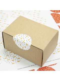   Karácsonyi lezáró matrica,  60mm átmérőjű papír körcímke; 24 darab/ív - fehér-arany fenyőfa