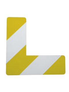   Superpack L alakú sárga-fehér öntapadós padlójelölő matrica