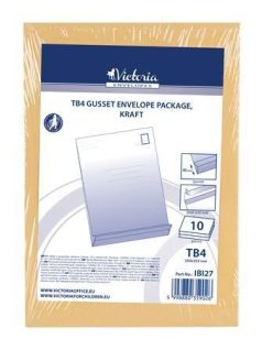 Talpas boríték csomag, TB4, szilikonos, 40 mm talp, VICTORIA PAPER, barna kraft   Talpas boríték csomag, TB4, szilikonos, 40 mm talp, VICTORIA PAPER, barna kraft