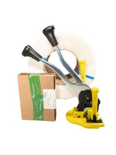 Superpack 16 mm-es pántszalag csomag fehér pántszalaggal Superpack 16 mm-es pántszalag csomag fehér pántszalaggal